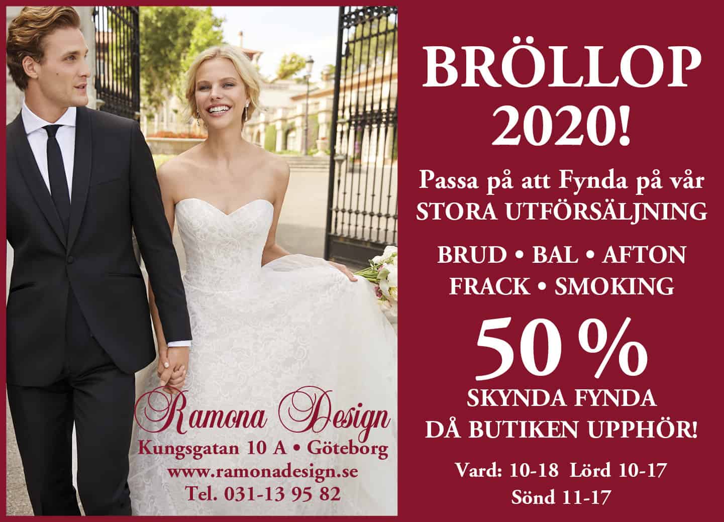Rea 2020 Bröllopsklänningar utförsäljning